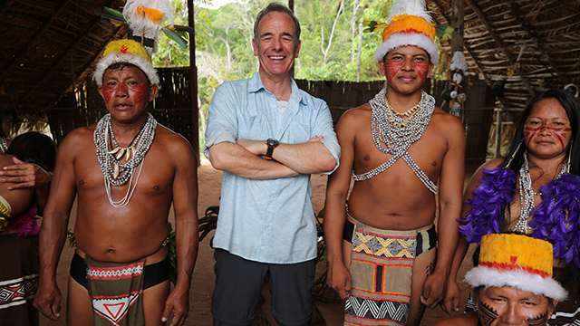 Robson Green with the Tuyuka Tribe